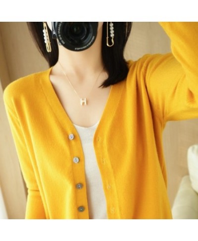 Spring And Summer Knitted Cardigan Women's Solid Color V-Neck Fashion Korean Version Of The New Long-Sleeved Top Thin Section...