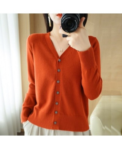 Spring And Summer Knitted Cardigan Women's Solid Color V-Neck Fashion Korean Version Of The New Long-Sleeved Top Thin Section...