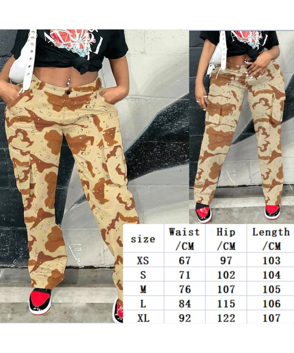 Camo Pants Camouflage Trouser Army Green Sweatpant Cargo All Match Streetwear Fashion $41.65 - Pants & Capris