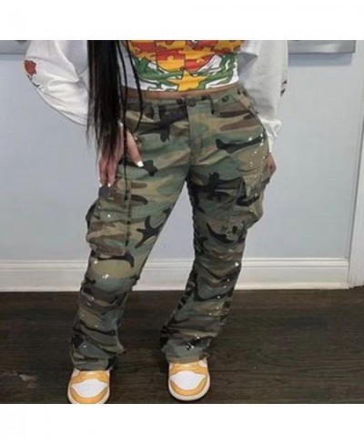 Camo Pants Camouflage Trouser Army Green Sweatpant Cargo All Match Streetwear Fashion $41.65 - Pants & Capris