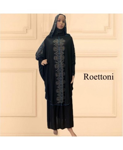 Diamond Ramadan Muslim Women's Prayer Set Hooded Hijab With the Long Skirt Turkey-African Dubai Islam Lady Cloth Kaftan $62.4...