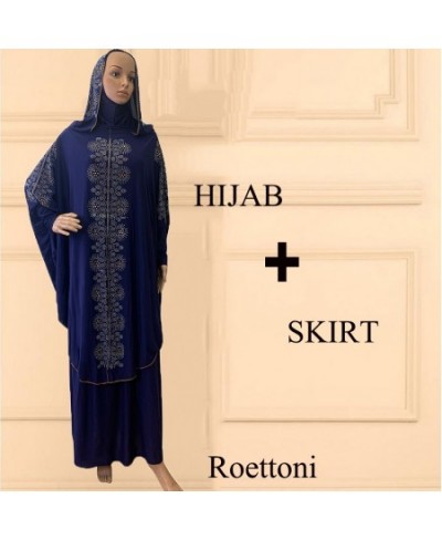 Diamond Ramadan Muslim Women's Prayer Set Hooded Hijab With the Long Skirt Turkey-African Dubai Islam Lady Cloth Kaftan $62.4...