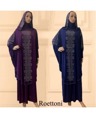 Diamond Ramadan Muslim Women's Prayer Set Hooded Hijab With the Long Skirt Turkey-African Dubai Islam Lady Cloth Kaftan $62.4...