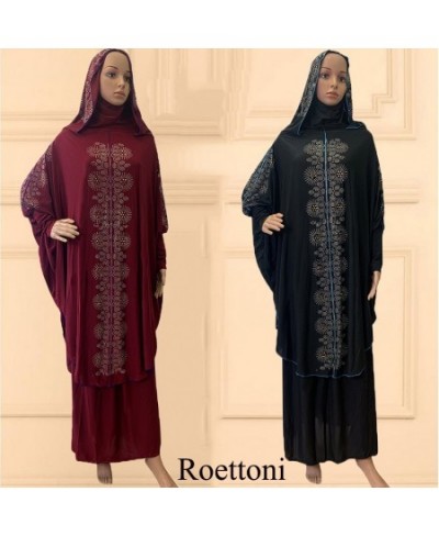 Diamond Ramadan Muslim Women's Prayer Set Hooded Hijab With the Long Skirt Turkey-African Dubai Islam Lady Cloth Kaftan $62.4...