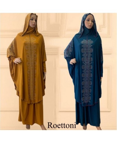 Diamond Ramadan Muslim Women's Prayer Set Hooded Hijab With the Long Skirt Turkey-African Dubai Islam Lady Cloth Kaftan $62.4...