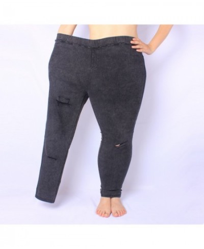 Summer Big Size High Waist Skinny Denim Jeans Pants Women Ripped Hole Strechy Pencil Trousers Black Jeggings for female $37.9...