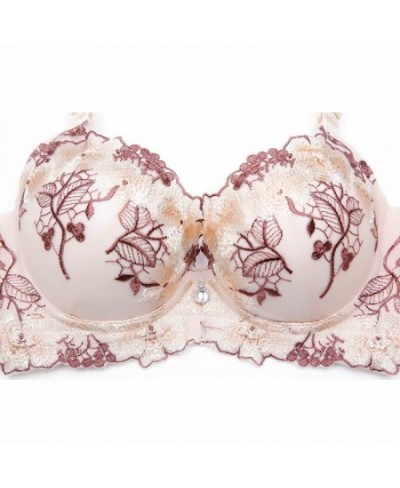 Famous Brand Sexy High Quality Women Print Bra Set Silk Lace Flower Push Up Big Size Underwear Bow Bra and Hollow Out Panties...