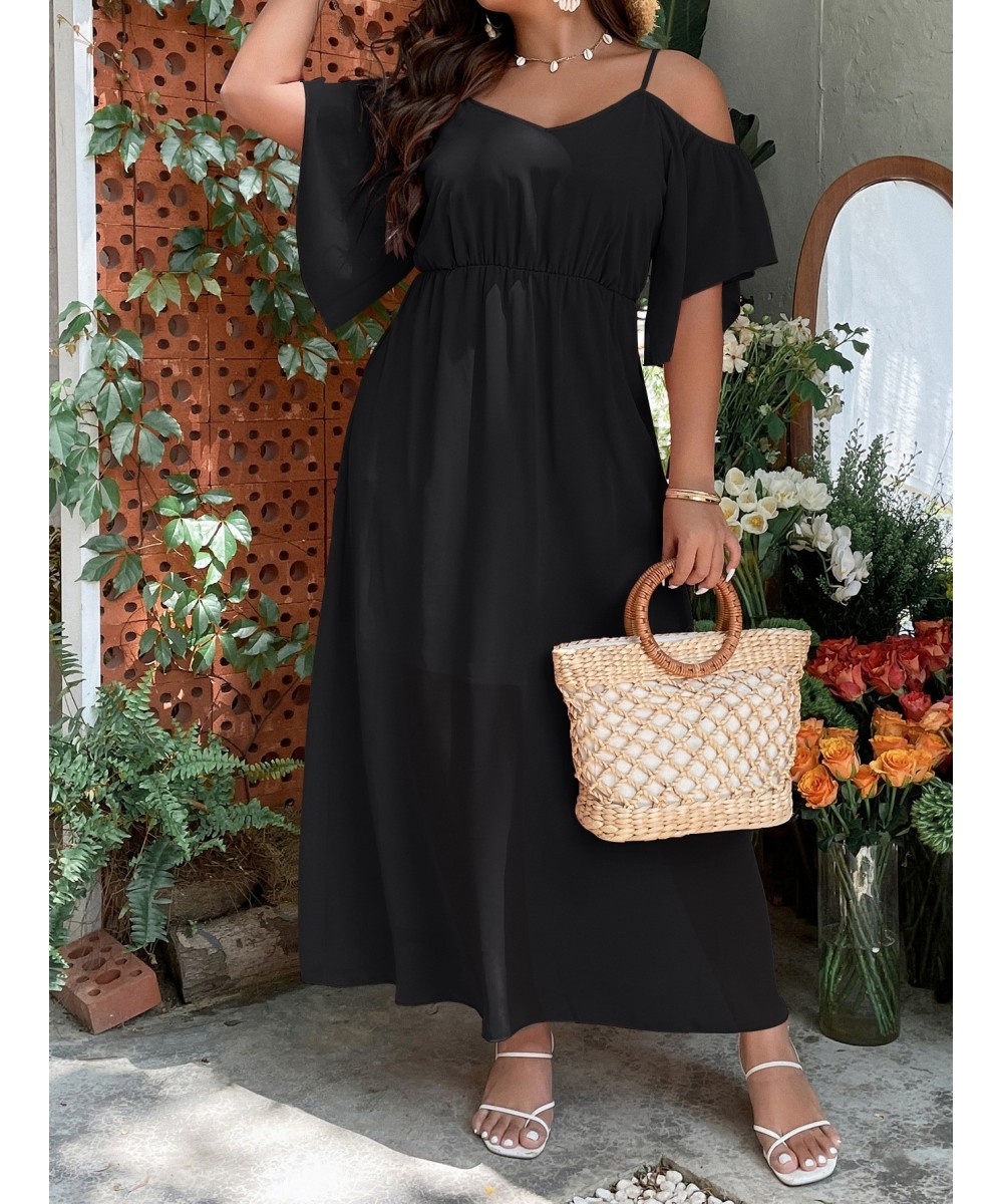 Women Plus Size Wedding Guest Maxi Dress 2022 Summer Autumn Long Elegant Cocktail Black Party Dress Oversized Evening Clothin...