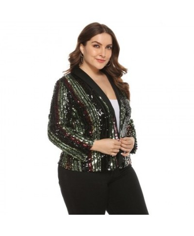 Plus Size Jacket Women Sequins Jacket Fashion Coat High Quality Jacket NEW Jacket Casual Streetwear Party Club Jacket OSH-194...