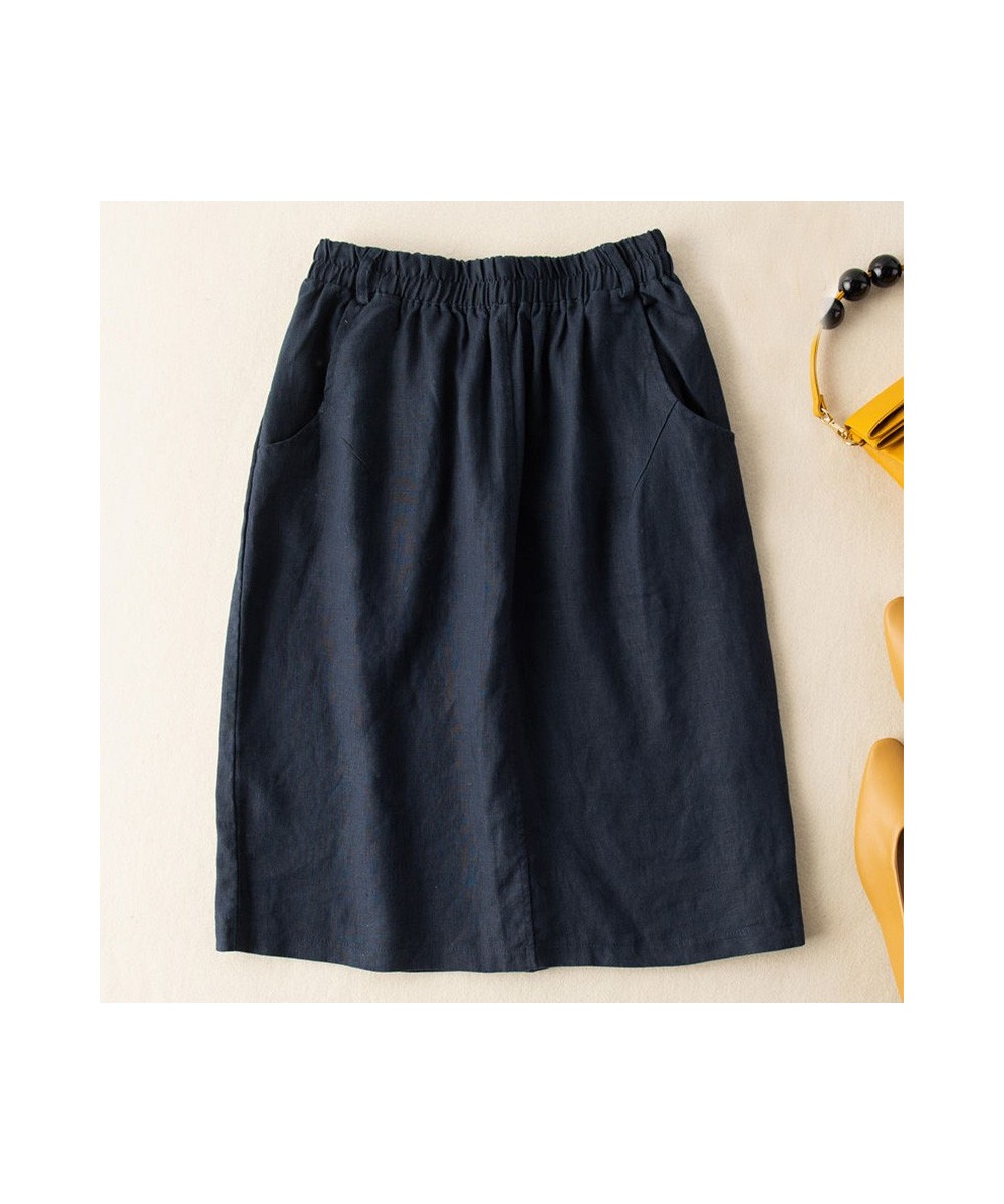 Summer Oversized Mini Skirt Vintage Thin Brown Bodycoon Skirt Women Pocket A Line Solid Cotton Blend Half Skirt Spring 2023 $...