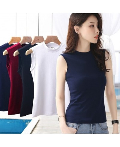 Womens Cotton Camis Solid color Female Slim Sleeveless Casual Vest Solid Color Crop Lower Cut Top For Ladies Fitness Vest $29...