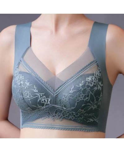 Top Lace Ladies Underwear Sexy and Comfortable No Steel Rings Fixed Cups Gathered Small Large Size Bra Thin Section $18.05 - ...