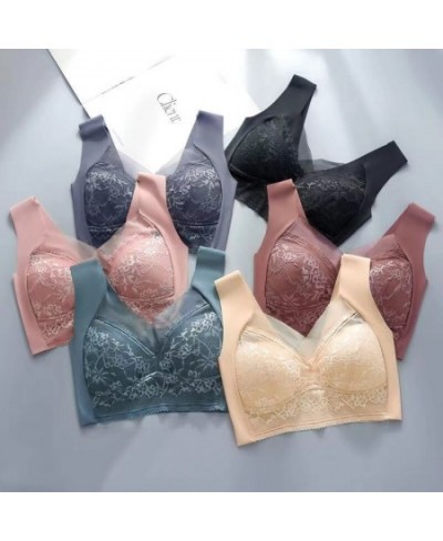 Top Lace Ladies Underwear Sexy and Comfortable No Steel Rings Fixed Cups Gathered Small Large Size Bra Thin Section $18.05 - ...