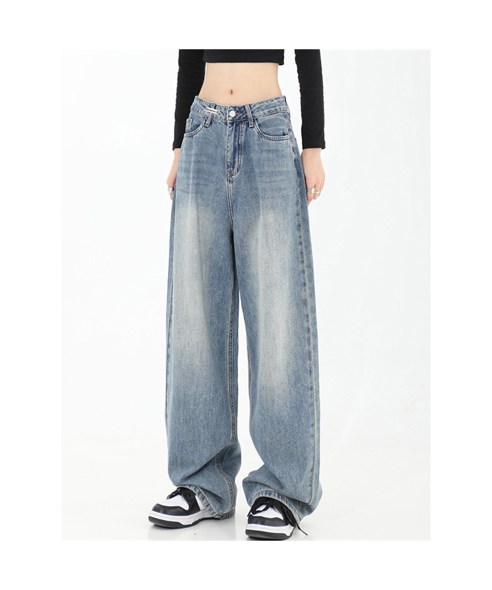 Women Blue Jeans Vintage High Waist Y2k Streetwear Korean Fashion Straight Jean Pants Ladies Baggy Wide Leg Denim Trousers Ne...