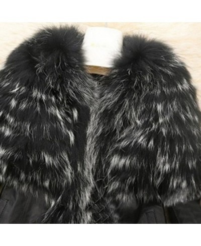 Imitation Raccoon Dog Fur Women's Fur Coat Autumn Winter Women's Faux Fur Coat Jacket Female Slim Fit PU Leather Fluffy Jacke...