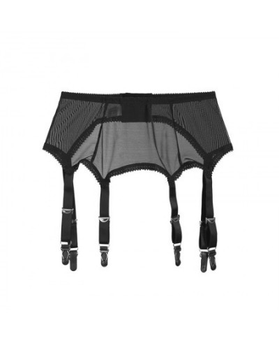 Retro High Waist Elastic Mesh See-through Garter Belt Women Sexy Suspender 6 Metal Buckles Erotic Sex Wear 2023 $22.92 - Unde...