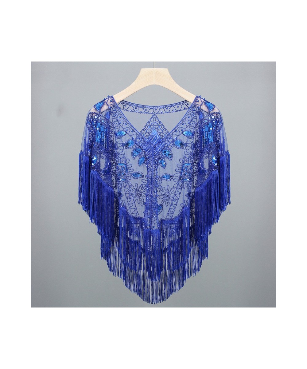 Summer Sequins Tassels Women Blouse Shirt Harajuku Casual Cape Ladies Tops Camiseta Mujer Poncho Shirts Woman Clothes Blusas ...