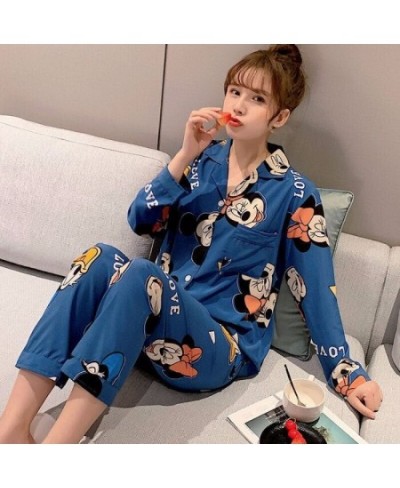 2022 Spring and Autumn New Sweet Cute Cartoon Pajamas Home Wear Three-Color Mickey Ins Style $38.58 - Sleepwears