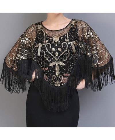 Summer Sequins Tassels Women Blouse Shirt Harajuku Casual Cape Ladies Tops Camiseta Mujer Poncho Shirts Woman Clothes Blusas ...