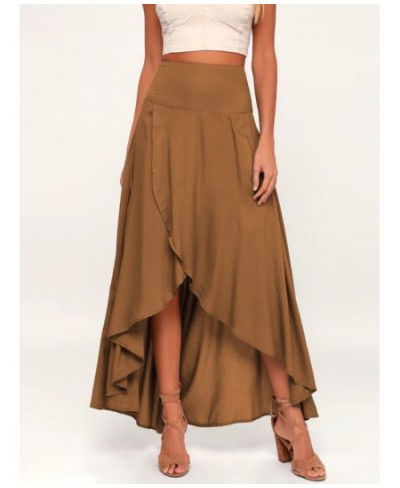 Women's Skirts Fashion Irregular Ruffles Hem Skirts Solid Color Party Woman Skirt Elegant Female Skirt Elegant Summer 2023 $3...