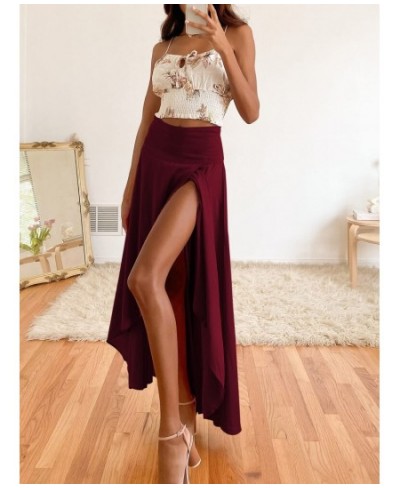 Women's Skirts Fashion Irregular Ruffles Hem Skirts Solid Color Party Woman Skirt Elegant Female Skirt Elegant Summer 2023 $3...