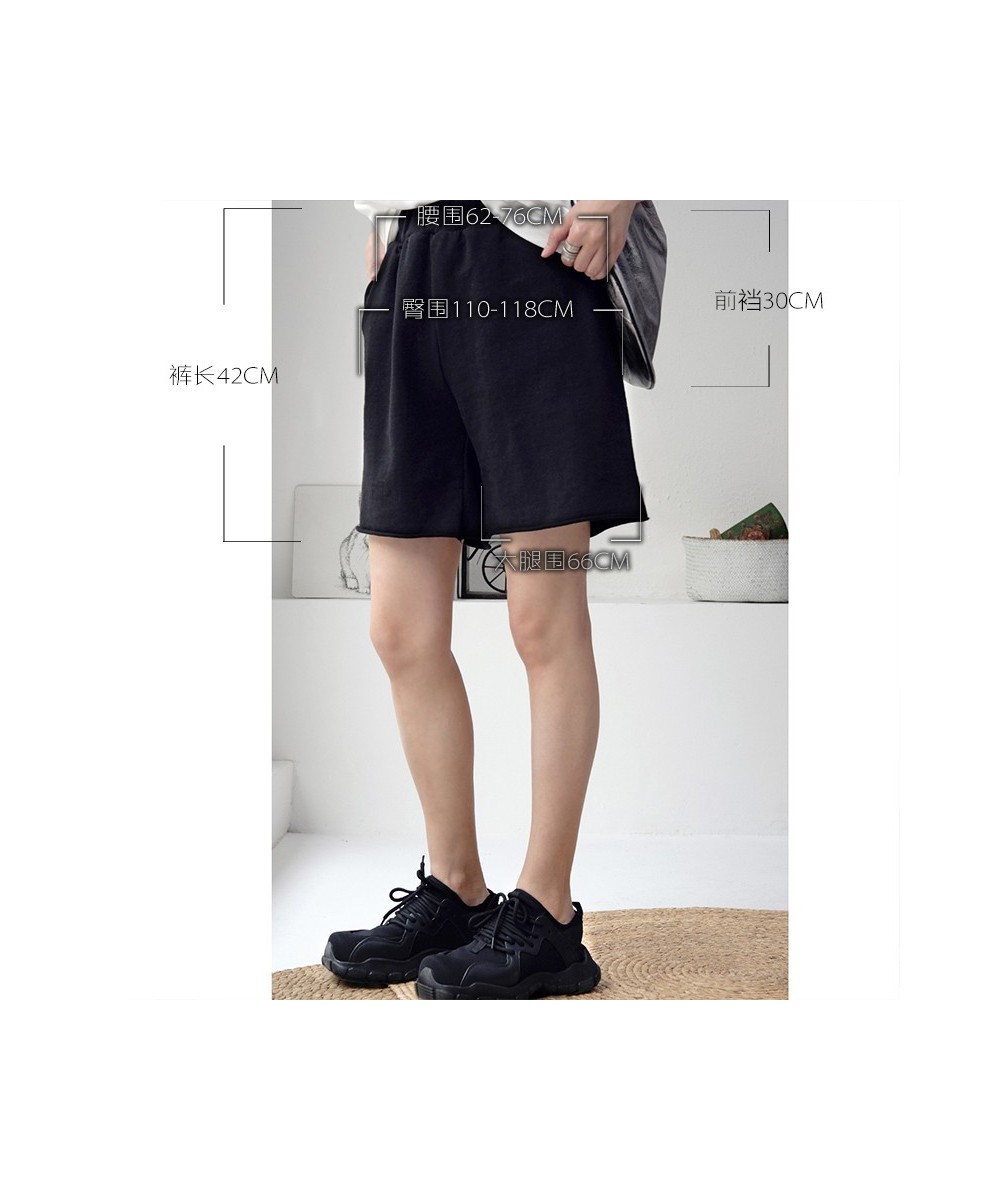 K2123C Korean version of casual simple solid color loose look thin comfortable elastic high waist shorts $102.38 - Bottoms