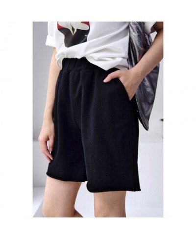 K2123C Korean version of casual simple solid color loose look thin comfortable elastic high waist shorts $102.38 - Bottoms