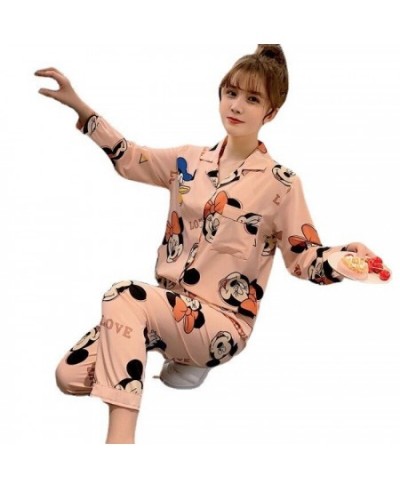 2022 Spring and Autumn New Sweet Cute Cartoon Pajamas Home Wear Three-Color Mickey Ins Style $38.58 - Sleepwears