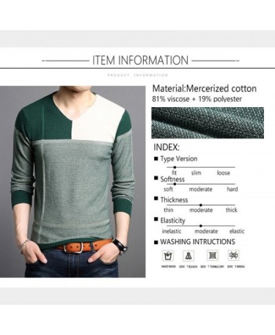 Men Autumn Sweater Long Sleeve Sweater Male Color Match Casual Splicing Design Slim Sweaters Outwear $41.08 - Plus Size Clothes