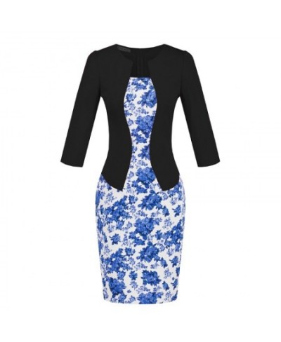 Professional Career Dress Women Spring Autumn Fashion Printed Work Business Office Classic Pencil Belted Dress Casual Sexy $3...