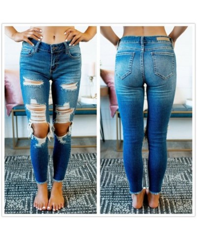 2023 New Fashion Ripped Jeans For Women Elastic Slim Denim Pencil Pants Street Casual Hipster Skinny trousers S-2XL Drop ship...