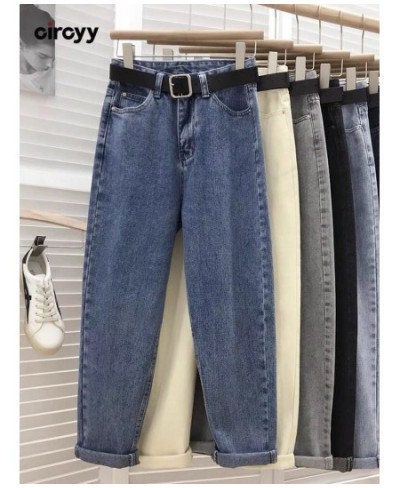 High Waisted Jeans Women Blue Button Denim Pants Korean Fashion Female Spring Clothing 2023 New Black Comfortable Baggy Jeans...