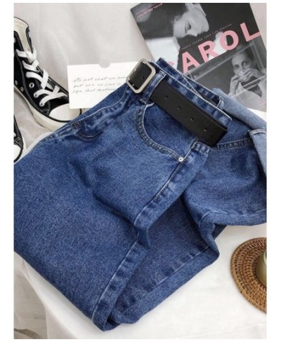 High Waisted Jeans Women Blue Button Denim Pants Korean Fashion Female Spring Clothing 2023 New Black Comfortable Baggy Jeans...