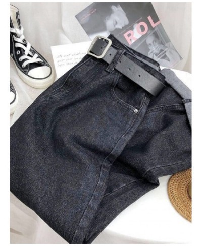 High Waisted Jeans Women Blue Button Denim Pants Korean Fashion Female Spring Clothing 2023 New Black Comfortable Baggy Jeans...