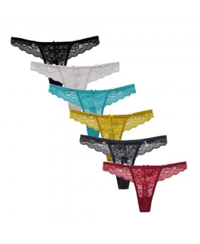 6 Pcs/Pack Girls Thong Seamless Panties Women Lace Sexy Transparent Underwear Micro Mini Knickers Briefs $16.89 - Underwear