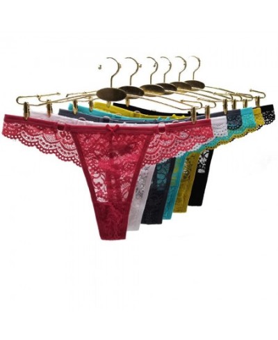 6 Pcs/Pack Girls Thong Seamless Panties Women Lace Sexy Transparent Underwear Micro Mini Knickers Briefs $16.89 - Underwear