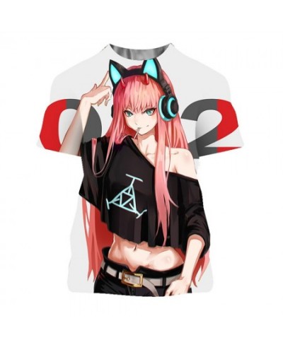 2023 Summer Women Fashion Sexy Tee Anime Darling In The Franxx 3D Print Tees Mature Girl Hip Hop Tops Zero Two Hentai Camiset...