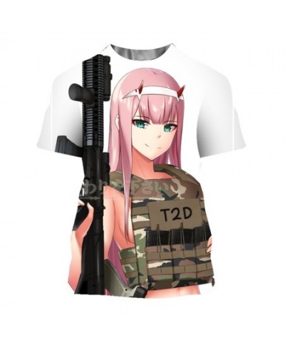 2023 Summer Women Fashion Sexy Tee Anime Darling In The Franxx 3D Print Tees Mature Girl Hip Hop Tops Zero Two Hentai Camiset...