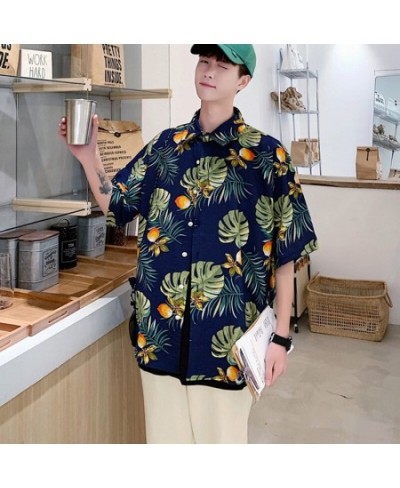 Hawaiian Short Sleeve Summer Blouse Casual Printed Loose Short Sleeve Blouse Beach Shirt for Couple $27.65 - Blouses & Shirts