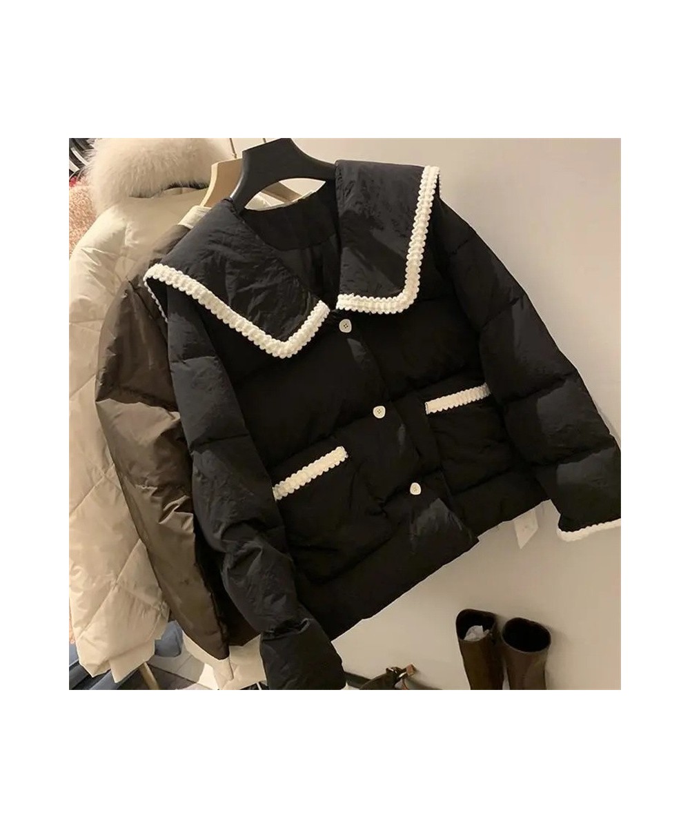 Fashion Doll Collar Cotton-Padded Jacket Women's Regular 2022 Fashion With Everything Western Style Waist Thick Warm Coat X4 ...