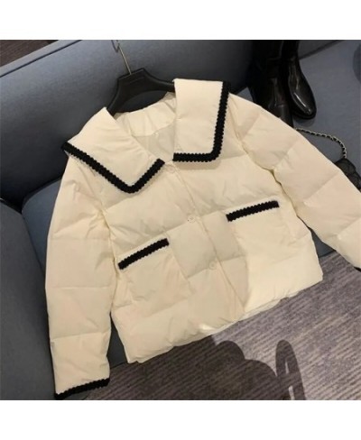 Fashion Doll Collar Cotton-Padded Jacket Women's Regular 2022 Fashion With Everything Western Style Waist Thick Warm Coat X4 ...