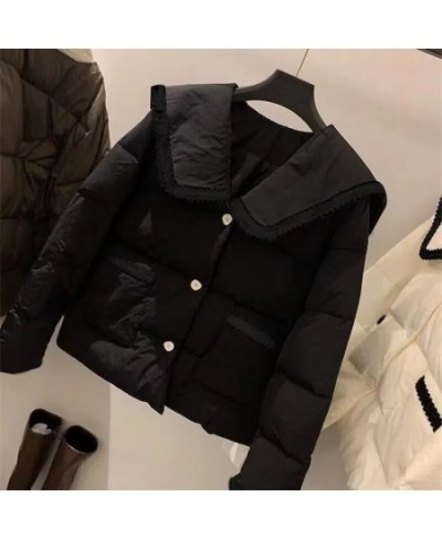 Fashion Doll Collar Cotton-Padded Jacket Women's Regular 2022 Fashion With Everything Western Style Waist Thick Warm Coat X4 ...