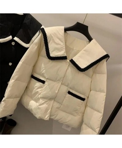 Fashion Doll Collar Cotton-Padded Jacket Women's Regular 2022 Fashion With Everything Western Style Waist Thick Warm Coat X4 ...