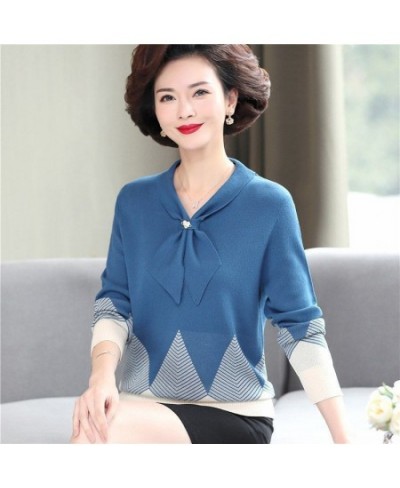 2022 New Mother Autumn Winter Long Sleeved Tops Women's Sweater Knitted Jumper Loose Thick Elegant Knitting Pullover W2406 $4...