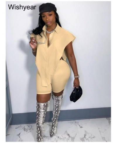 Sexy Loose Cardigan Button Shirt Top and Shorts Suit Sets for Women Clothing Summer Streetwear Two Piece Set Outifits $39.63 ...