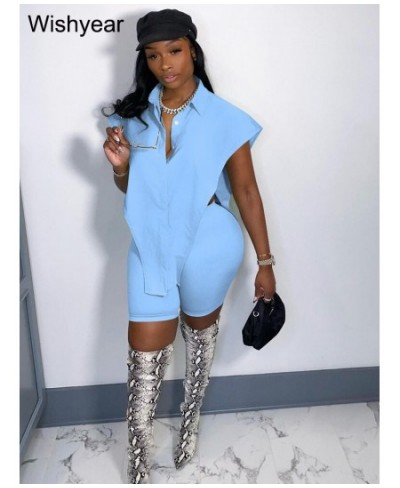 Sexy Loose Cardigan Button Shirt Top and Shorts Suit Sets for Women Clothing Summer Streetwear Two Piece Set Outifits $39.63 ...