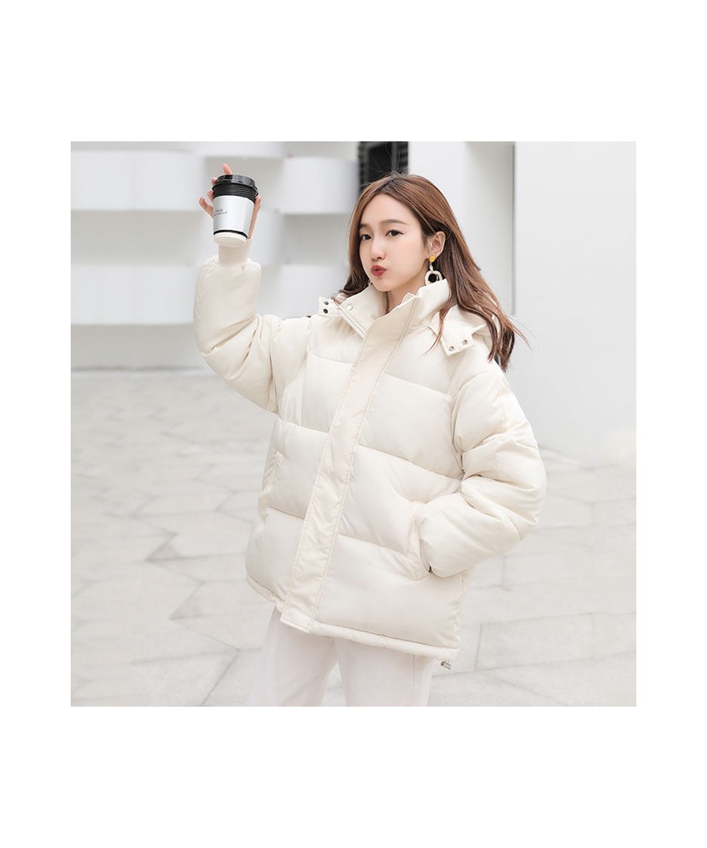 Winter Women Down Jacket Spring Oversize Loose Hooded Female Puffer Short Padded Solid Coat 2023 Outerwear $50.58 - Jackets &...