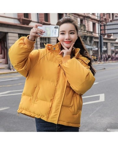 Winter Women Down Jacket Spring Oversize Loose Hooded Female Puffer Short Padded Solid Coat 2023 Outerwear $50.58 - Jackets &...