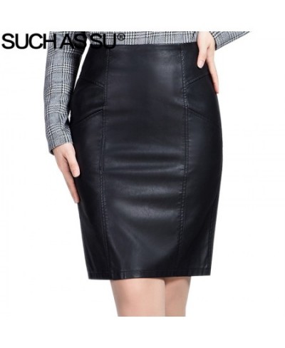 New Fashion 2023 Winter PU Leather Skirt Women Black High Waist Occupation Work Pencil S-5XL Plus Size Autumn Skirt $49.85 - ...