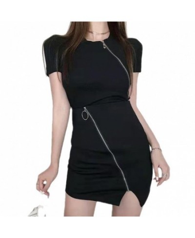 Women Stylish PU Leather White Zipper Patchwork Skirt High Waist Skirt Korean Solid Color Short Sexy Bodycon Skirts Mini Bott...